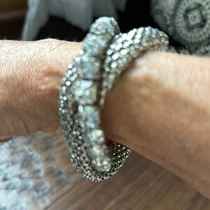 3 silver stretch bracelets